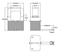 Dimensional Drawing for P4023 200 Ampere (A) Outdoor Split Core Current Transformers